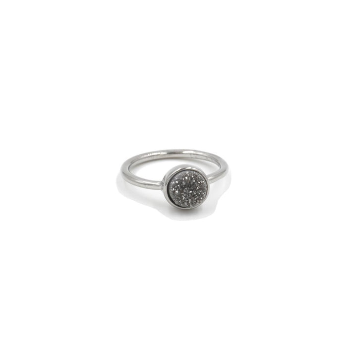 Stone Collection - Silver Slate Quartz Ring (Wholesale)