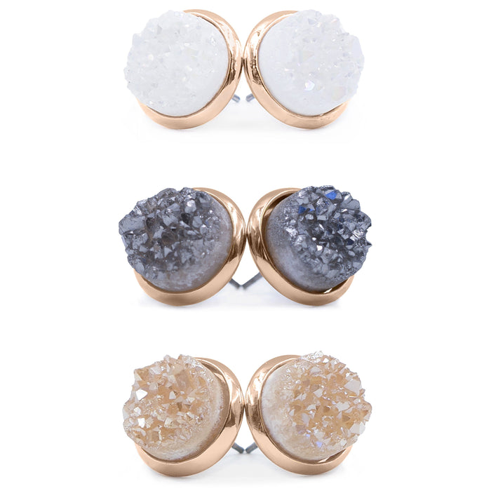 Stone Collection - Rose Gold Quartz Earrings Set (Ambassador)
