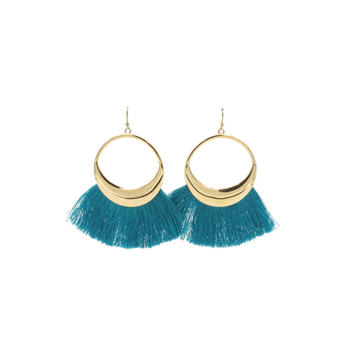 Tassel Collection - Ariel Hoop Fringe Earrings