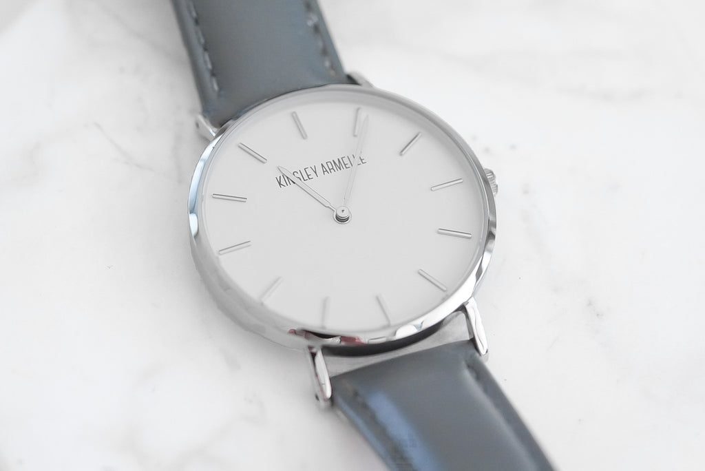 Tempus Collection - Silver Ashen Gray Leather Watch