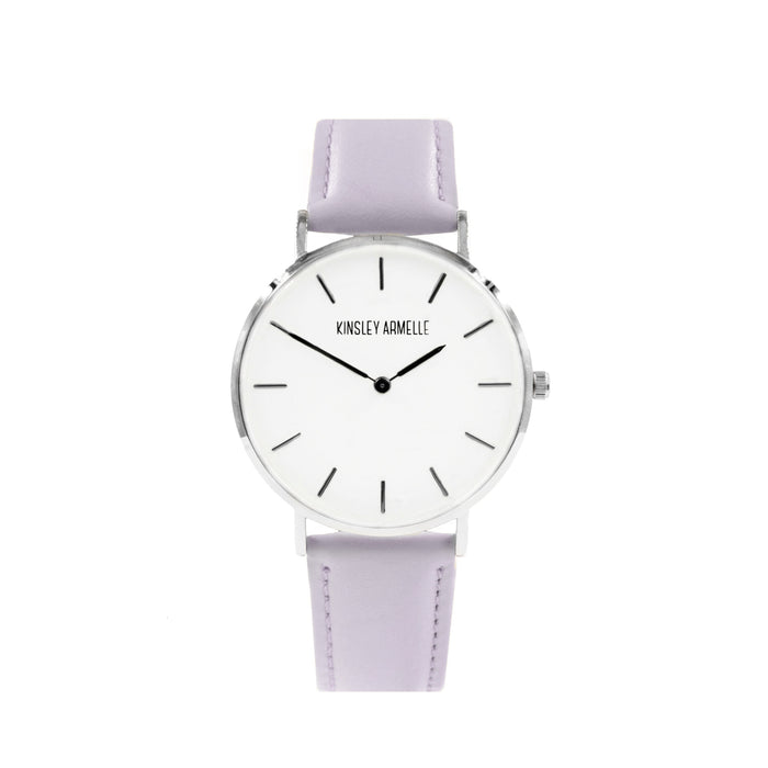 Tempus Collection - Silver Ashen Lilac Leather Watch (Limited Edition) (Wholesale)