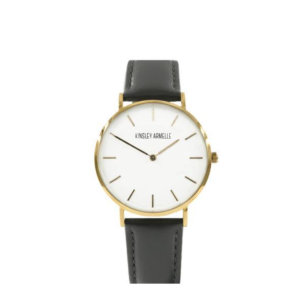 Tempus Collection - Gold Ashen Gray Leather Watch (Ambassador)