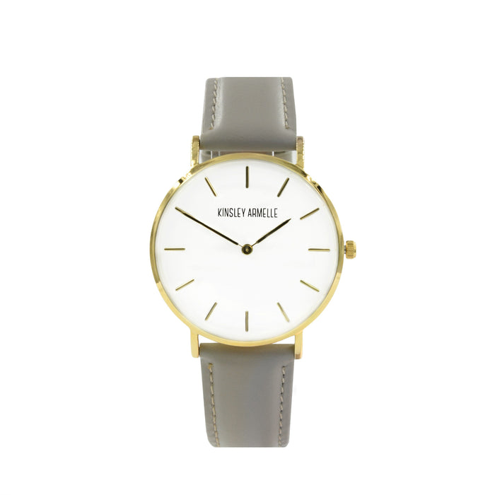 Tempus Collection - Gold Ashen Taupe Leather Watch