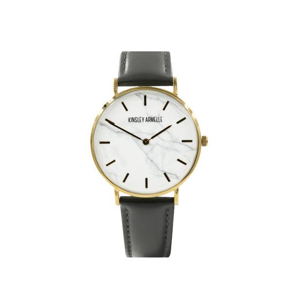 Tempus Collection - Gold Marble Gray Leather Watch (Ambassador)