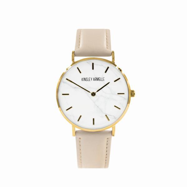 Tempus Collection - Gold Marble Tan Leather Watch (Ambassador)