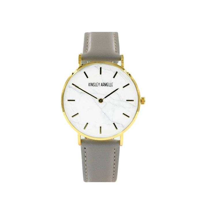 Tempus Collection - Gold Marble Taupe Leather Watch