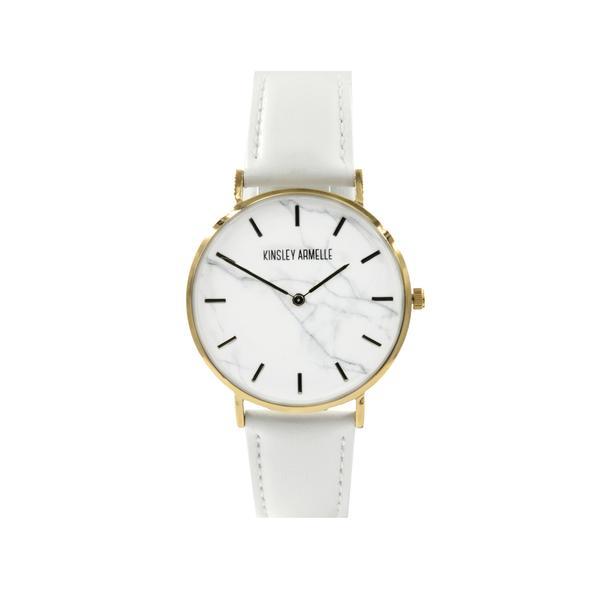 Tempus Collection - Gold Marble White Leather Watch (Ambassador)