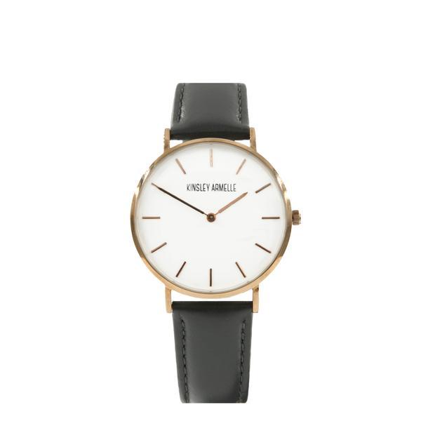 Tempus Collection - Rose Gold Ashen Gray Leather Watch (Wholesale)