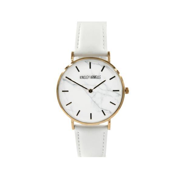 Tempus Collection - Rose Gold Marble White Leather Watch (Wholesale)