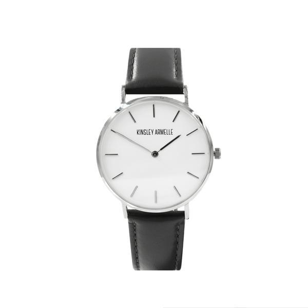 Tempus Collection - Silver Ashen Gray Leather Watch (Ambassador)