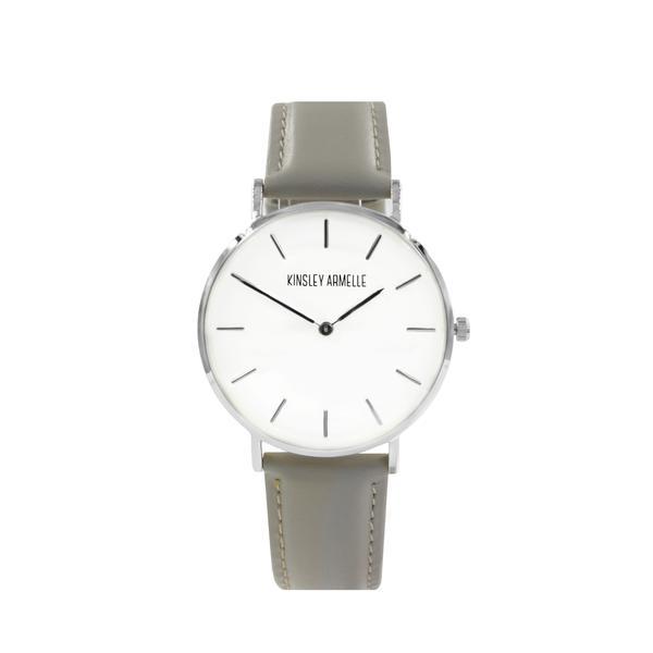 Tempus Collection - Silver Ashen Taupe Leather Watch (Wholesale)