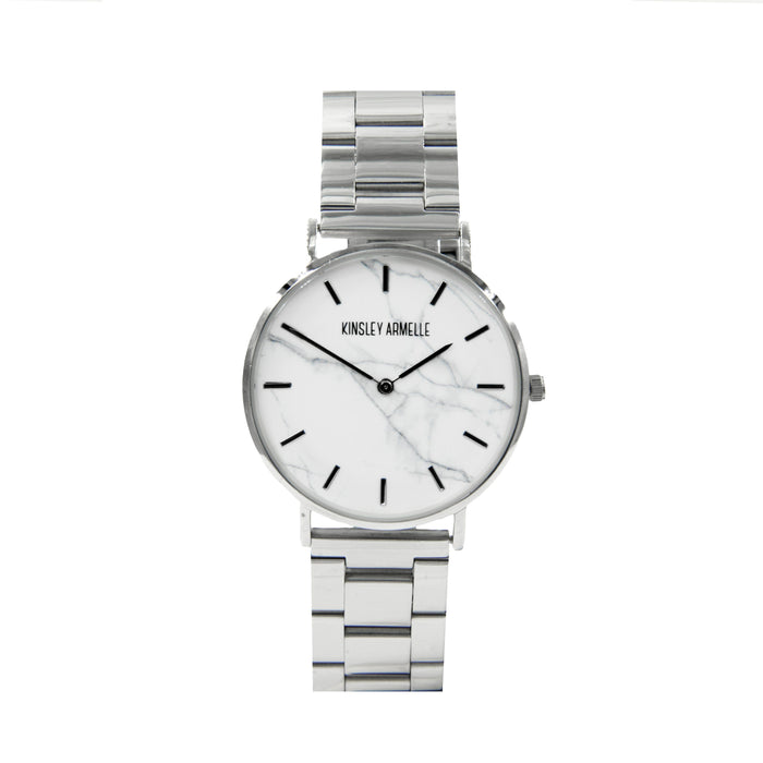 Tempus Collection - Silver Marble Steel Watch