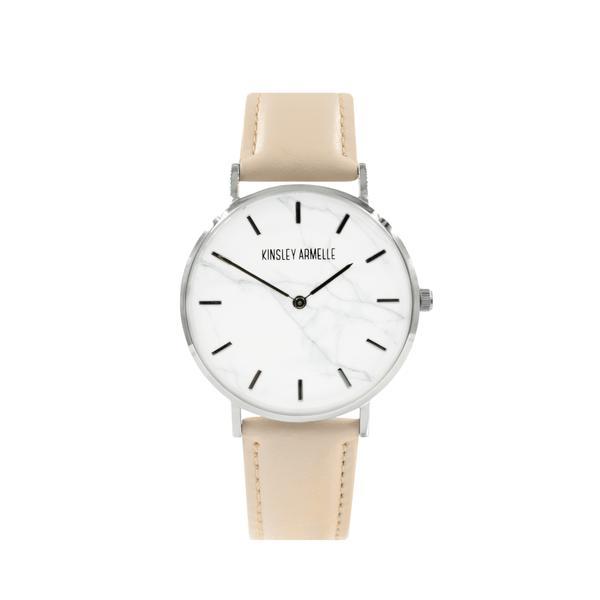 Tempus Collection - Silver Marble Tan Leather Watch (Ambassador)