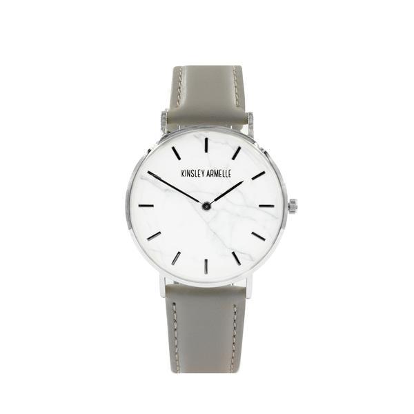 Tempus Collection - Silver Marble Taupe Leather Watch (Ambassador)