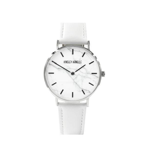 Tempus Collection - Silver Marble White Leather Watch (Wholesale)