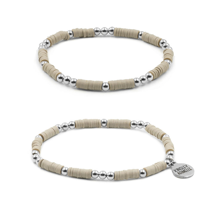 Thora Collection - Silver Taupe Bracelet Set