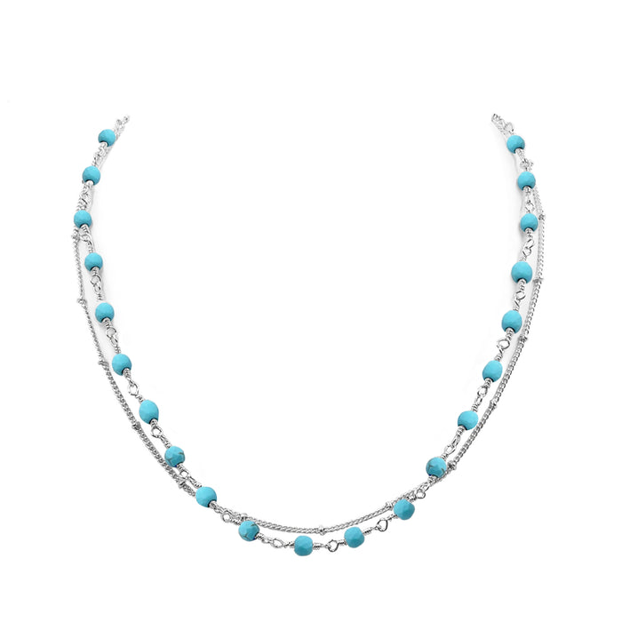 Vail Collection - Silver Turquoise Necklace (Wholesale)