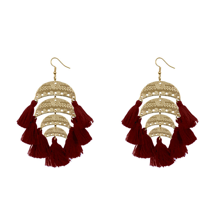 Ximena Collection - Maroon Earrings
