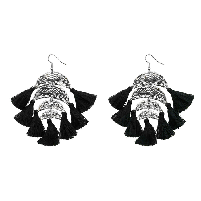 Ximena Collection - Silver Raven Earrings (Wholesale)
