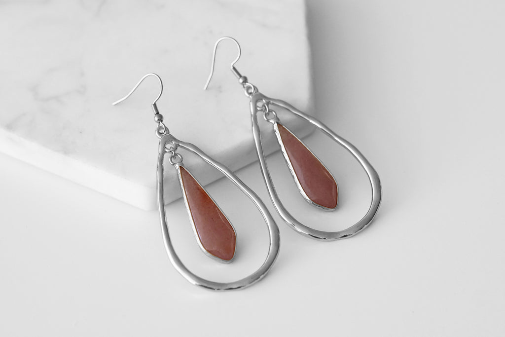 Zuri Collection - Silver Ruby Earrings