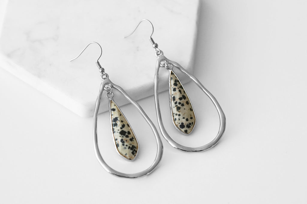 Zuri Collection - Silver Speckle Earrings