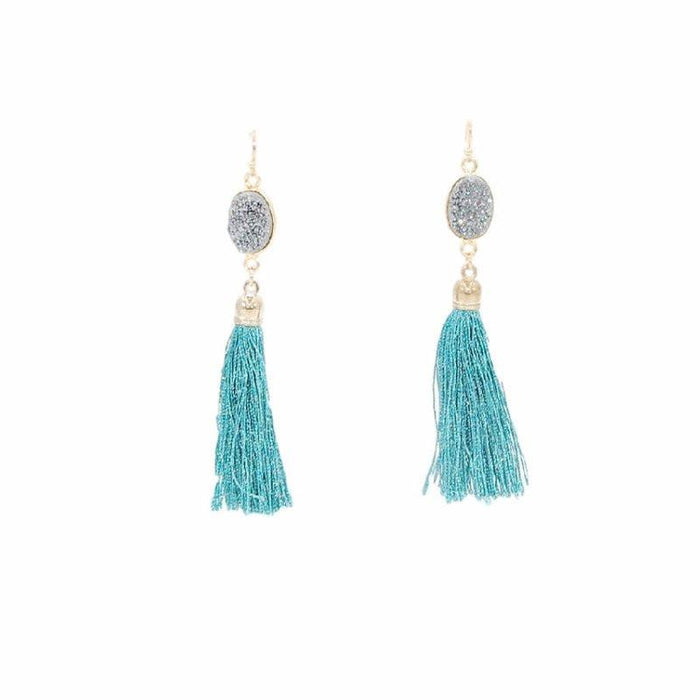 Fringe Collection - Azure Drop Earrings (Wholesale) - Kinsley Armelle